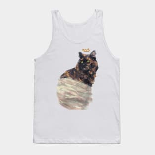 Pretty Princess Truffle Cat Gouache Digital Painting Tank Top